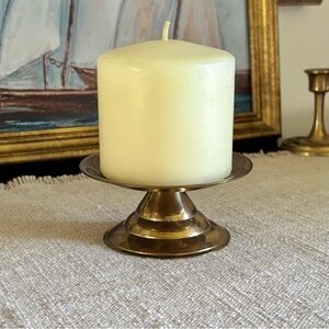 Vintage Solid Brass Candle Holder Pedestal Small Pillar 4”